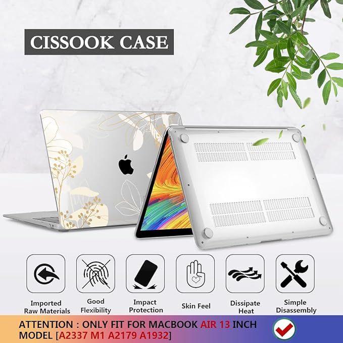 CISSOOK for MacBook Air 13 inch Case 2021 2020 2019 2018 Release Model A2337 - Image 6