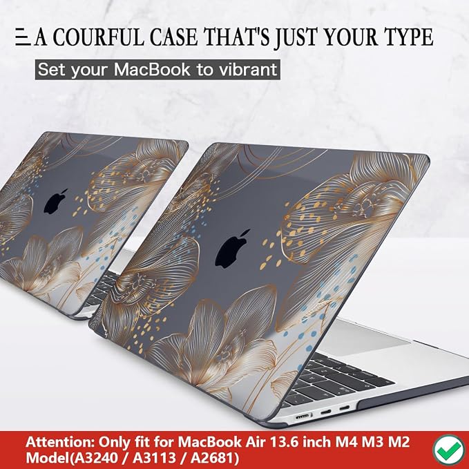 CISSOOK Gorgeous Flower Case for MacBook Air 13.6 inch M4 M3 M2 2025 2024 2022 - Image 3