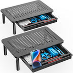 WALI Dual Monitor Stand with Storage, Desk Monitor Riser 3 Height Adjustable by WALI