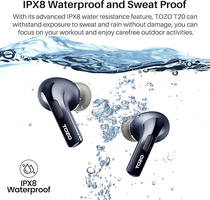 TOZO T20 Wireless Earbuds Bluetooth Headphones 48.5 Hrs Playtime - Image 7