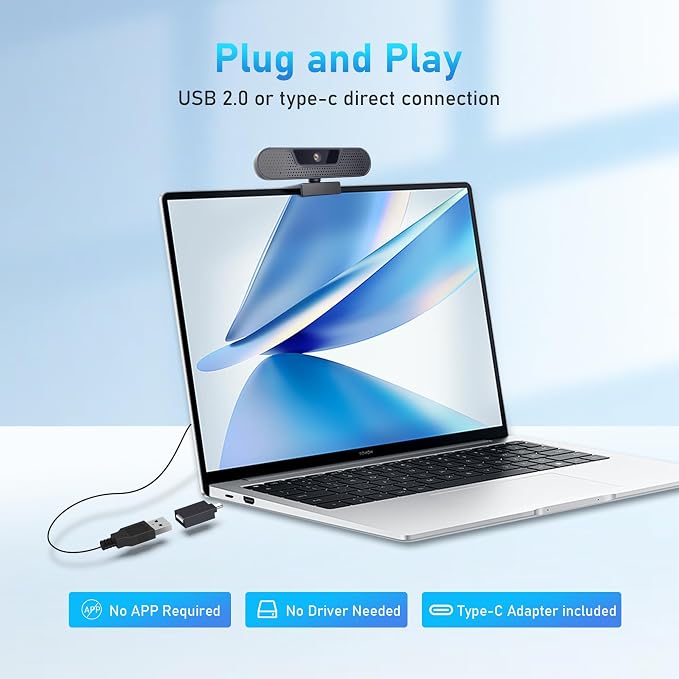 1080P 60FPS Webcam, VIZOLINK FHD computer video camera - Image 6