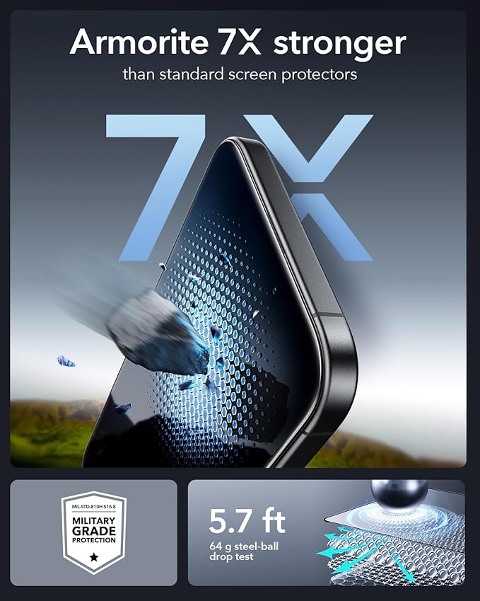 ESR 3 Pack 9H+ Glass for iPhone 14 Pro Screen Protector, Armorite Ultra-tough - Image 5