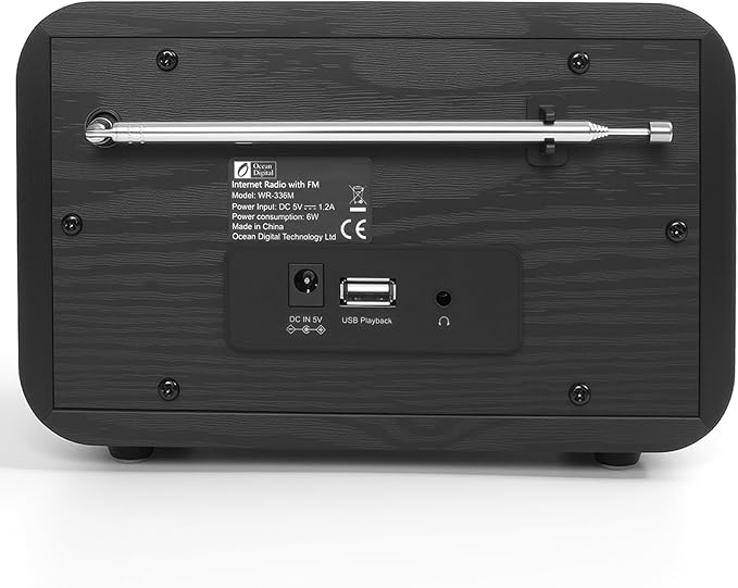 Ocean Digital WR-336M Wi-Fi Internet FM Radio, 2.4” Color Display, USB Playback - Image 2