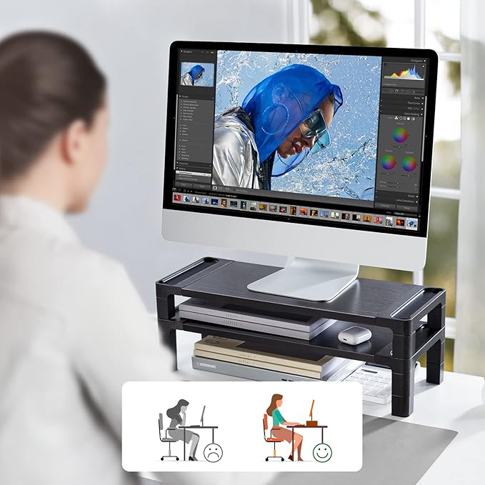 HUANUO Monitor Stand Computer Riser, Monitor Stand - Image 6