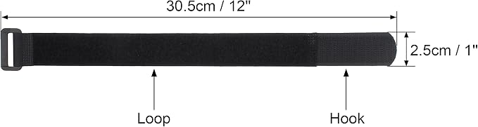 12 Pack 1 x 12 Inches Hook and Loop Reusable Fastening Cable Tie Down Straps by - Image 3