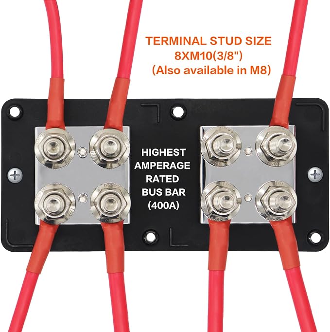 400A Bus Bar 8 M10 Terminal Studs Modular Design Tin Plated Copper Distribution - Image 5