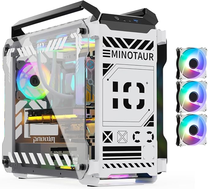MegaPC Mino Open-Frame ATX Gaming Case – Industrial Design, Tempered Glass by MegaPC