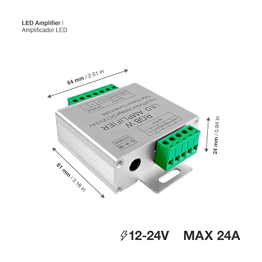 RGBW LED Amplifier 24A Data Signal Repeater, 4CH Channel Circuit Aluminum Shell - Image 2