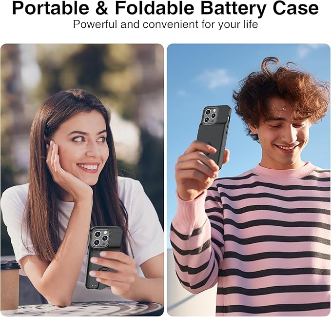GIN FOXI Battery Case for iPhone 14 Pro Max/14 Plus/13/12 Pro Max, Charging - Image 7