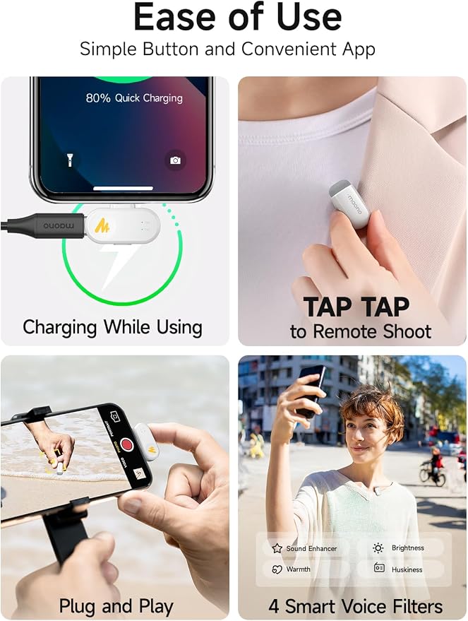 MAONO Wave T1 Mini Wireless Lavalier Microphone - Image 8
