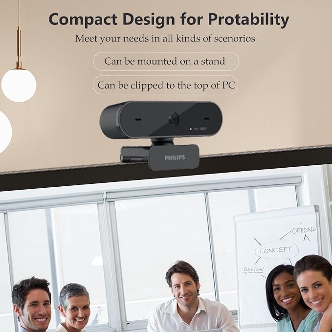 PHILIPS HD 1080P Webcam Camera for PC, SPL6208 Web Camera for Laptop, Dual - Image 5
