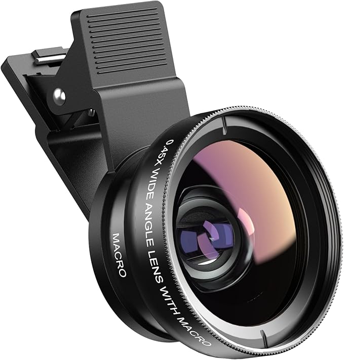 Apexel Phone Camera Lens, 2 in 1 Cell Phone Clip-on Lens Kit 0.45X Wide Angle by Apexel