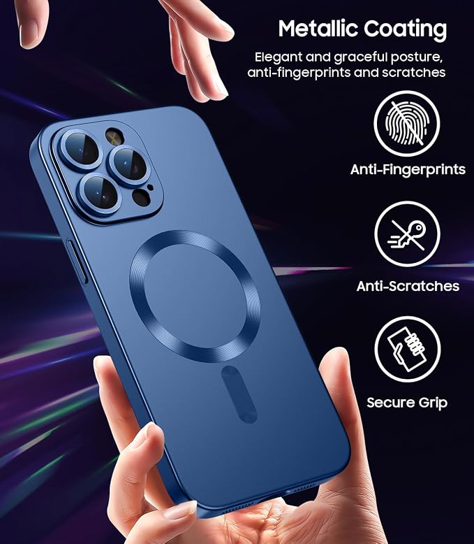 Magnetic for iPhone 15 Pro Case Slim Soft Silicone Bumper Shockproof Metallic - Image 5