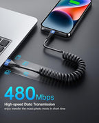 iPhone Charger Cable for Car 3FT, Retractable Charging Cord Compatible - Image 8