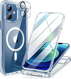 Miracase Magnetic for iPhone 12/12 Pro Case 6.1 inch, Upgrade Full-Body Clear by Miracase