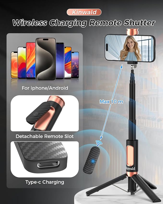 Selfie Stick Tripod for iPhone & Android, Portable Phone Tripod Stand - Image 3