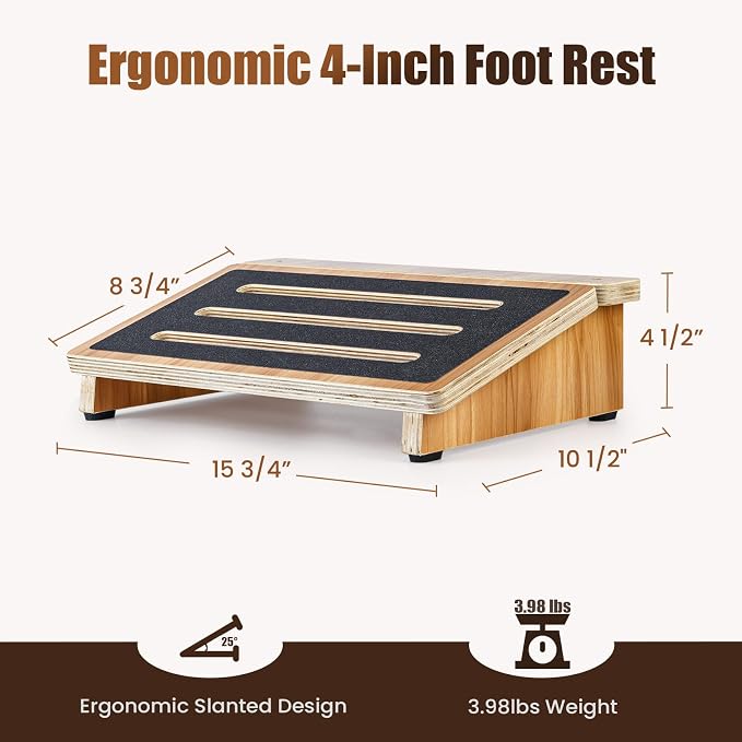 StrongTek Ergonomic Foot Rest Support, Under Desk Footrest, Non-Slip Foot Stool - Image 3