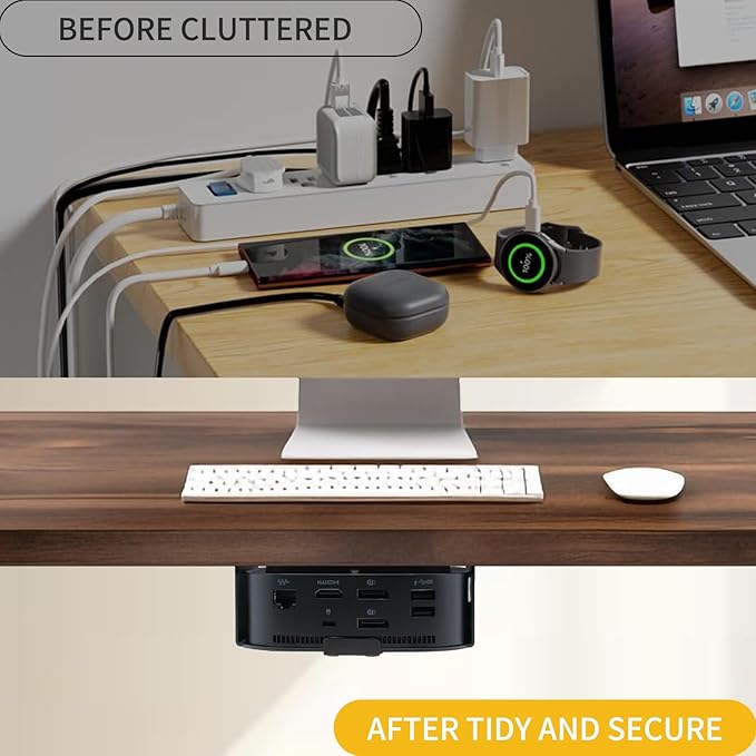 Under Desk Mount Holder for HP USB-C Dock G5, Under-Desk Iron Storage Rack - Image 6