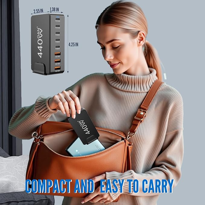 USB C Charger Block Charging Station 440W GAN3, 100W Laptop Charger Multi Port - Image 7