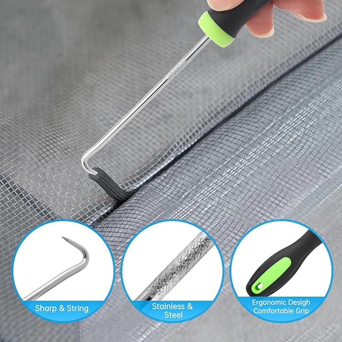 Window Screen Repair Kit, Steel/Nylon Roller Tool - Image 5