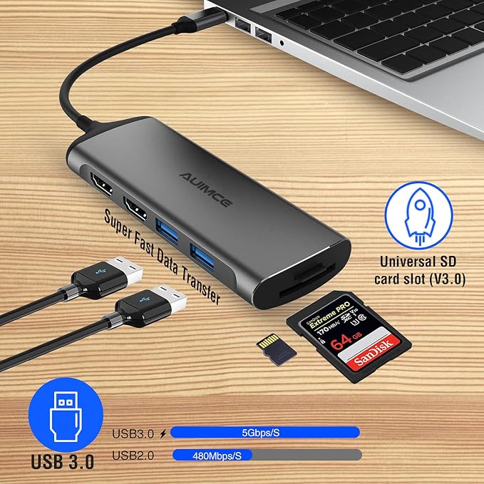 USB C Docking Station Dual Monitor, 7-in-1 Laptop Dock - Image 5