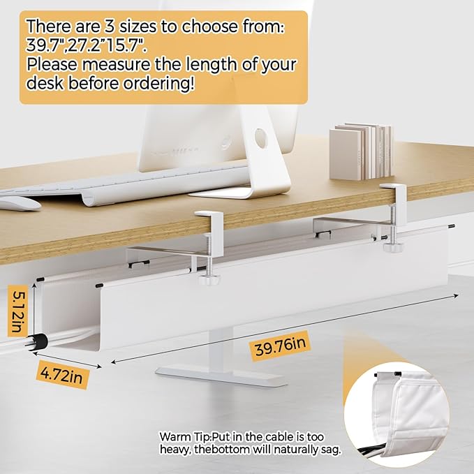 Under Desk Cable Management Tray 39.7" - Image 6