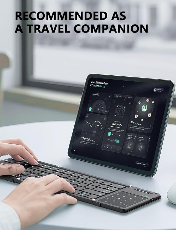 Nillkin Foldable Keyboard with Touchpad, Full Size Keys, Large Trackpad Small - Image 8