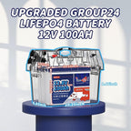 12V 100Ah Lithium Iron Phosphate Battery BCI Group 24, Timeusb LiFePO4 Battery - Image 2