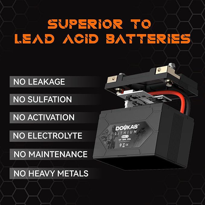 DKL14 550A LiFePO4 Motorcycle Lithium Battery, 12V 4Ah Powersports Battery - Image 3