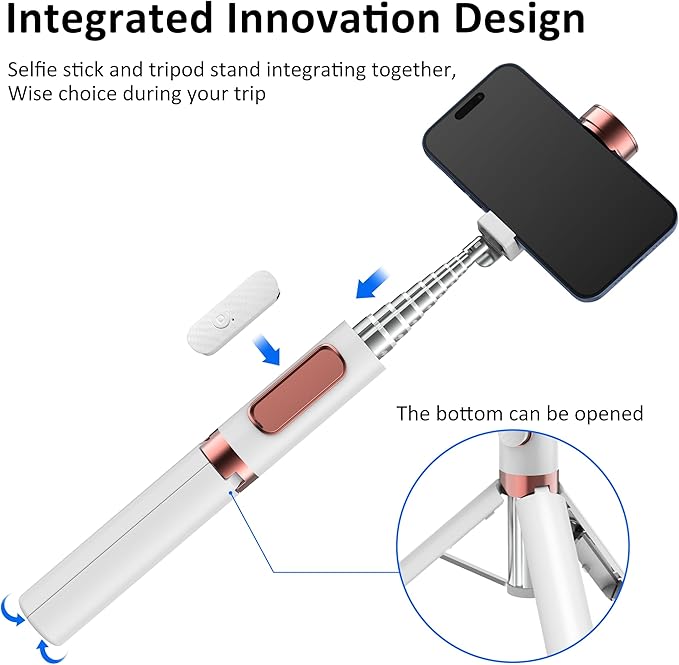 CellphoneTripod with Remote, Aluminum Alloy Selfie Stick Tripod, Best Foldable - Image 3