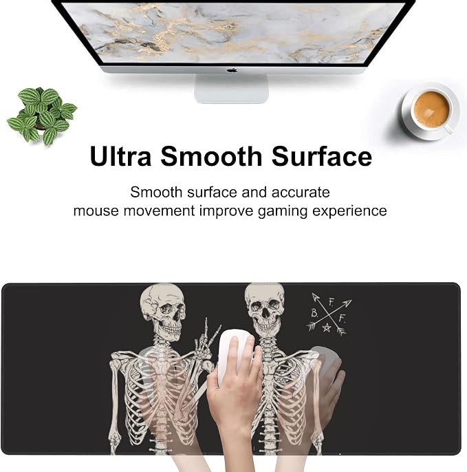 Human Skeletons Best Friends Desk Mat, Large Gothic Human Skeleton Gaming - Image 5