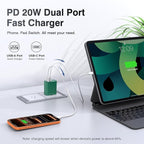 2Pack 20W Type C Charger, Dual Port USB C Wall Plug 20W PD & QC3.0 USB A Fast - Image 4