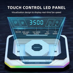 RGB Laptop Cooling Pad with LED Touch Screen, 3500 RPM Turbofan Notebook Cooler - Image 6