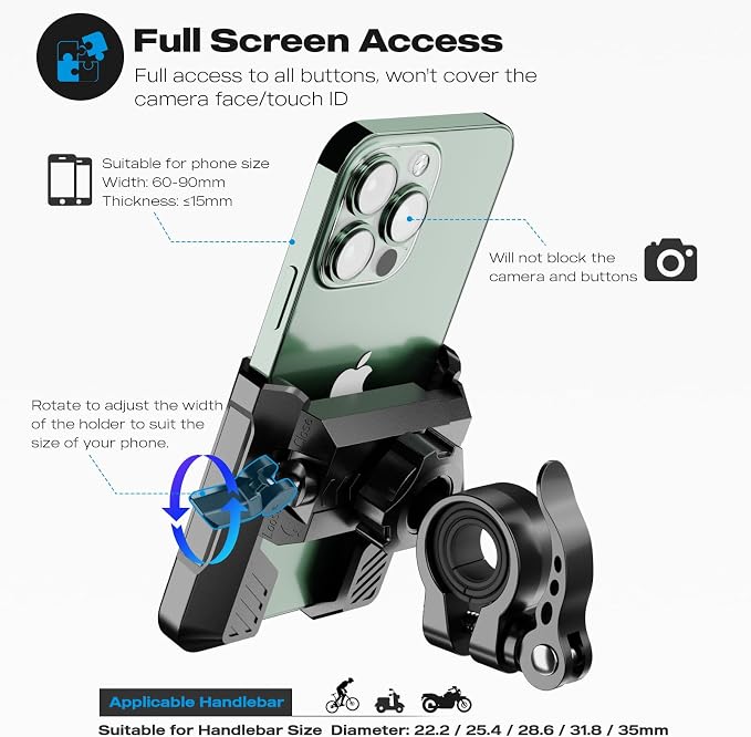 New Upgraded Bike Phone Mount Holder Two Connectors Quickly Lock and Release - Image 3