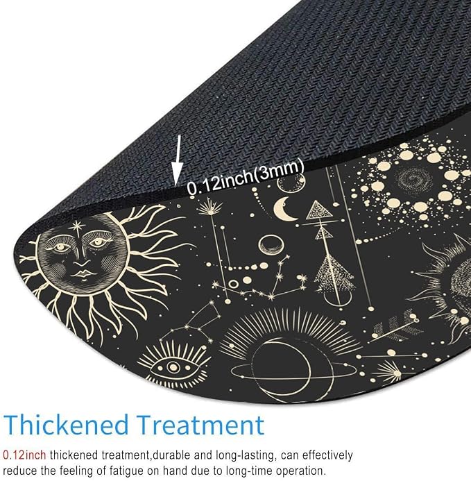 Round Mouse Pad, Celestial Pattern Sun and Moon Mouse Pad, Washable Gaming - Image 3