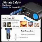 OHLPRO Retractable Car Charger Cigarette Lighter Adapter, 168W 5 in 1 Fast - Image 4