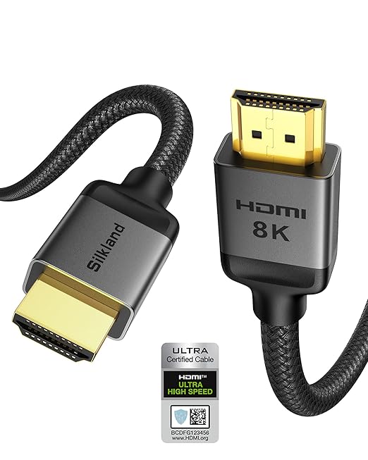 Silkland Certified Long 10K 8K HDMI 2.1 Cable 25ft, Ultra High Speed HDMI® by Silkland