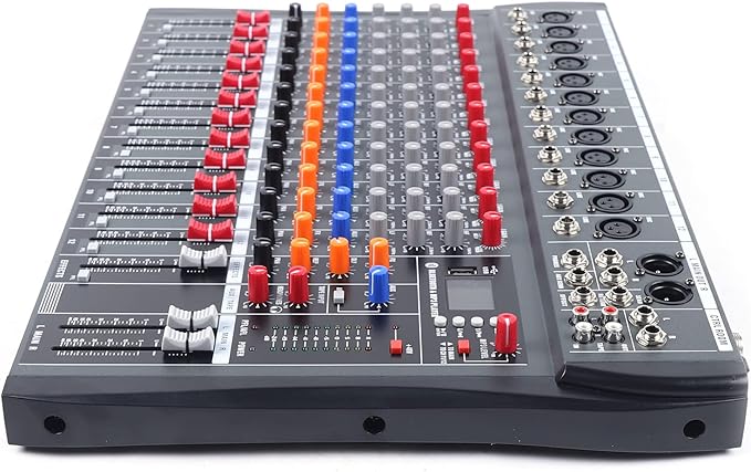 Pro 12 Channels Live Audio Mixer Bluetooth USB DJ Sound Mixing Console - Image 7