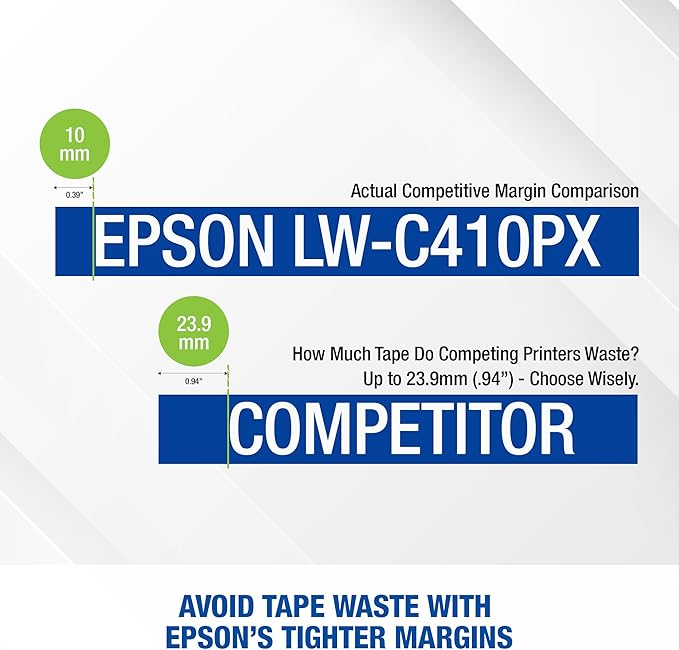 LABELWORKS Epson LW-C410PX Portable Bluetooth Label Machine Printer - Image 6
