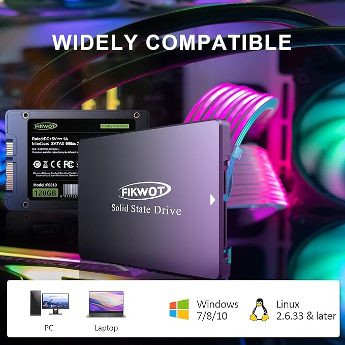 FS810 128GB SSD, 2.5" SSD SATA III 6Gb/s, Solid State Drives, 3D NAND TLC Flash - Image 5