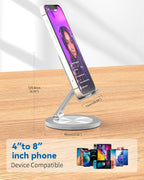 360 Rotating Phone Stand for Desk, Dual-Adjustable Foldable Aluminum Desktop - Image 6