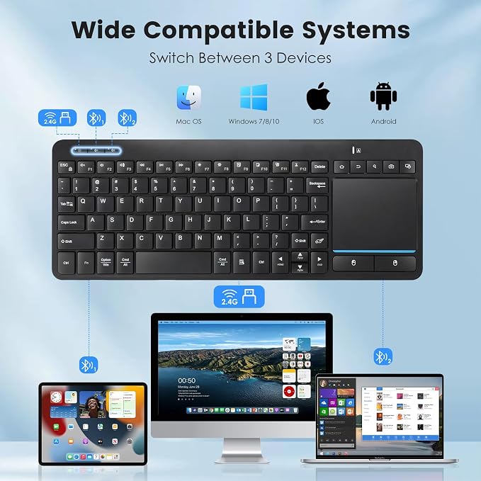 Multi-Device Wireless Bluetooth Keyboard - Image 3
