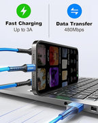 Multi Charging Cable 2Pack 6FT, 3 in 1 Charger Cable Braided Universal Phone - Image 4