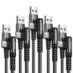 AINOPE USB Type C Cable 5-Pack 3.1A C Type Charging Cable Right Angle, Nylon by AINOPE10yearsforphoneaccessories