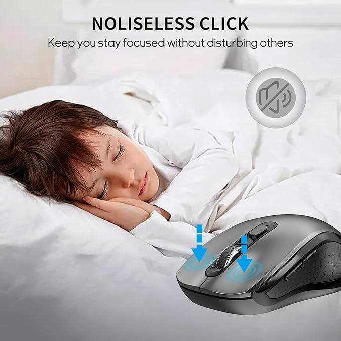 Wireless Mouse with Side Buttons, 2400 DPI, Anti Slip Scroll Wheel, Suitable - Image 8