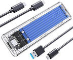 ORICO M.2 NVMe SSD Enclosure, USB 3.2 Gen 2, Transparent External Solid State by PioneerDataSolutionPowerYourFuture
