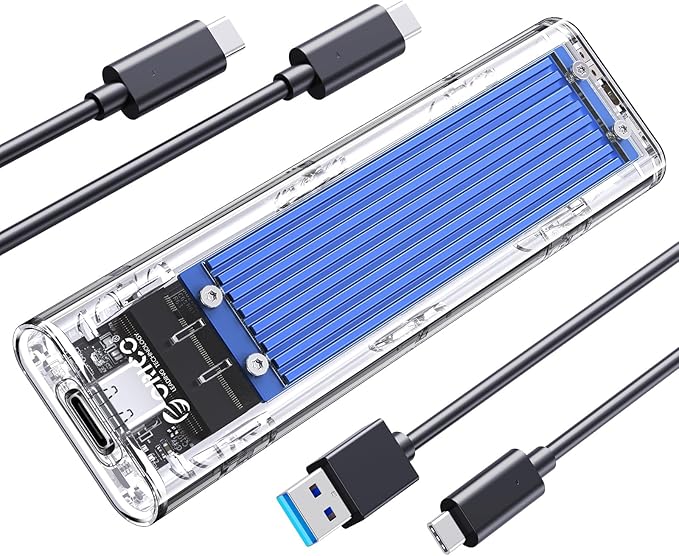 ORICO M.2 NVMe SSD Enclosure, USB 3.2 Gen 2, Transparent External Solid State by PioneerDataSolutionPowerYourFuture