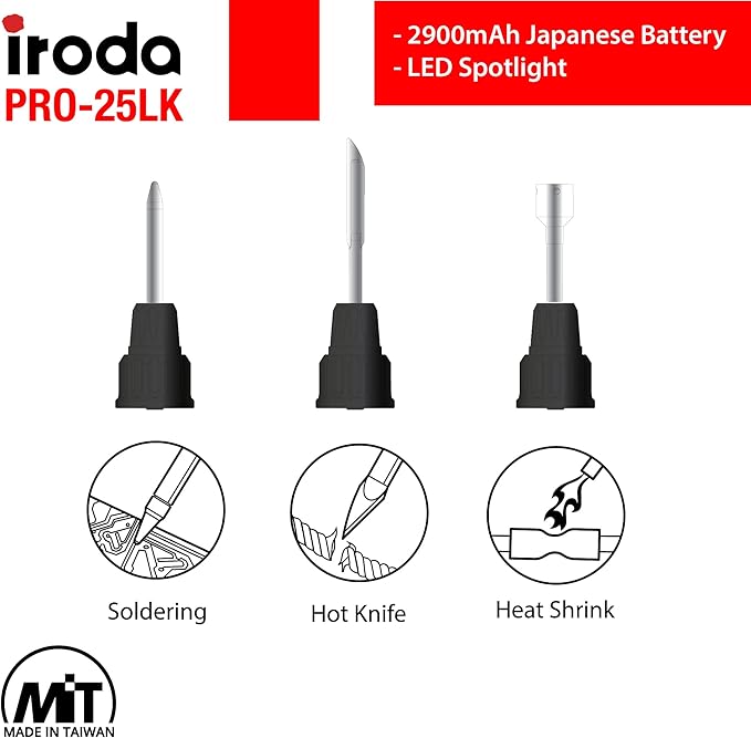 Iroda SolderPro 25LK Battery Soldering Iron Kit, Pro Grade 30W Type C USB - Image 3