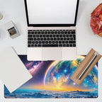 Desk Mat, Galaxy Earth Planet Desk Pad, Science Fiction Cosmic Large Gaming - Image 7