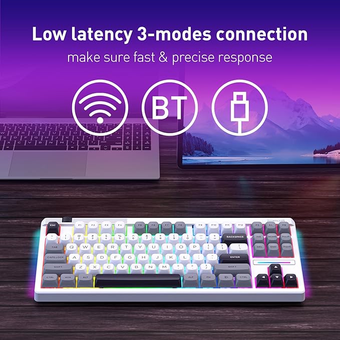 Redragon K729 PRO 80% Wireless Gasket RGB Gaming Keyboard, 3-Mode TKL - Image 5